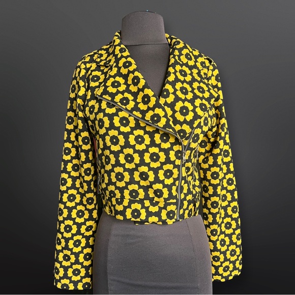 Daisy print Biker jacket SUPER LIGHTWEIGHT. - Picture 3 of 3